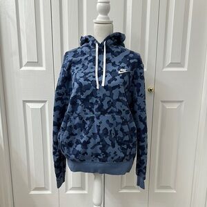 Nike Blue Camo Hoodie Sweatshirt